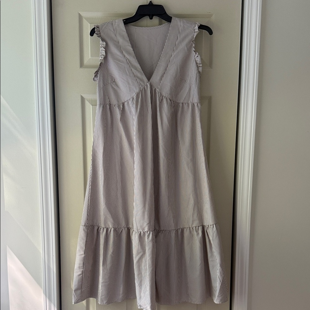 SHEIN tan striped dress